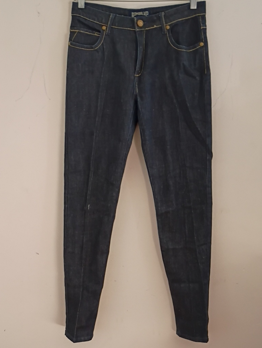 Dark Blue Skinny Jeans with Contrast Stitching - Women